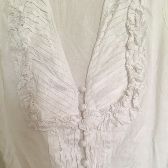 GUCCI White Ruffle Sleeveless Top - Picture 3 of 4